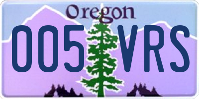 OR license plate 005VRS
