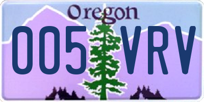 OR license plate 005VRV