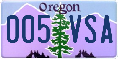 OR license plate 005VSA