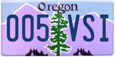 OR license plate 005VSI