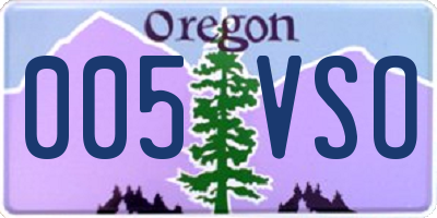 OR license plate 005VSO