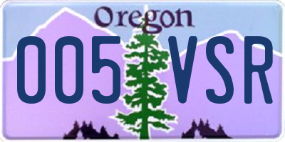 OR license plate 005VSR