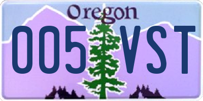 OR license plate 005VST