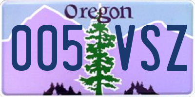 OR license plate 005VSZ