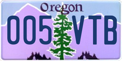 OR license plate 005VTB