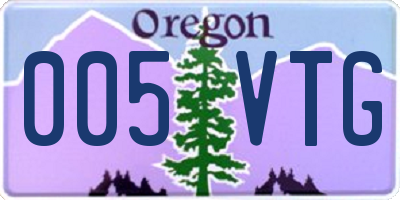 OR license plate 005VTG