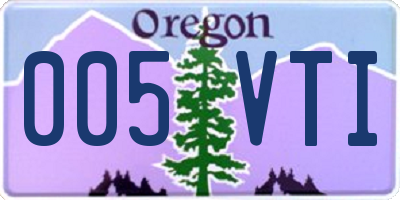 OR license plate 005VTI