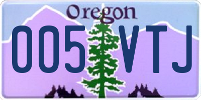 OR license plate 005VTJ