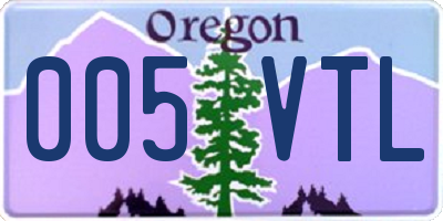 OR license plate 005VTL