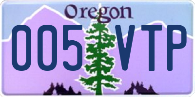OR license plate 005VTP