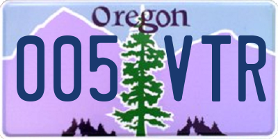 OR license plate 005VTR
