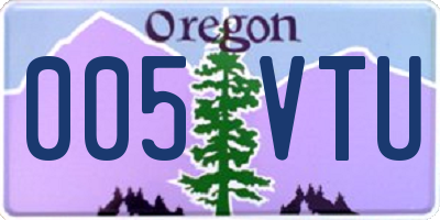 OR license plate 005VTU