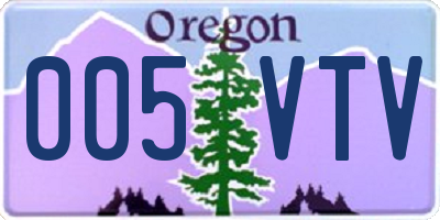 OR license plate 005VTV