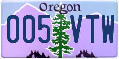 OR license plate 005VTW