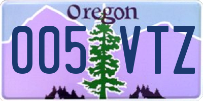 OR license plate 005VTZ