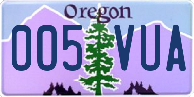 OR license plate 005VUA