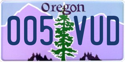 OR license plate 005VUD
