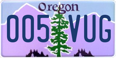 OR license plate 005VUG