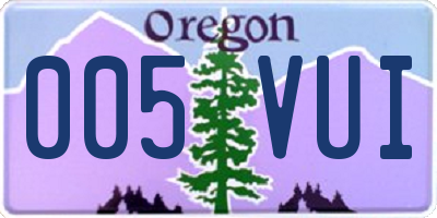 OR license plate 005VUI