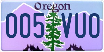 OR license plate 005VUO