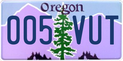 OR license plate 005VUT