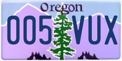 OR license plate 005VUX
