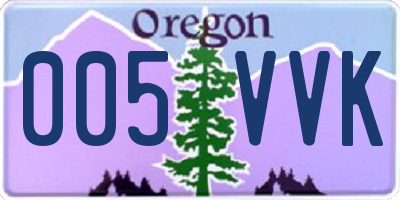 OR license plate 005VVK