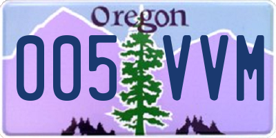 OR license plate 005VVM