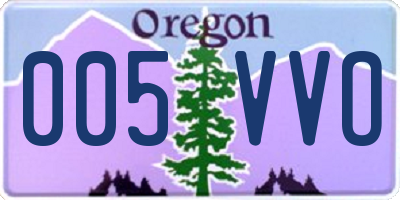 OR license plate 005VVO