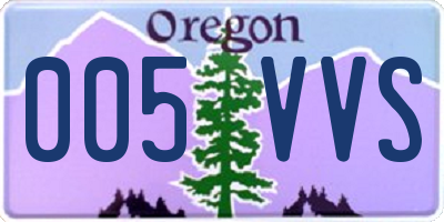 OR license plate 005VVS