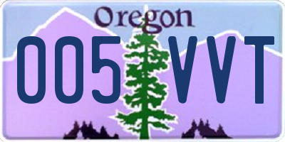 OR license plate 005VVT