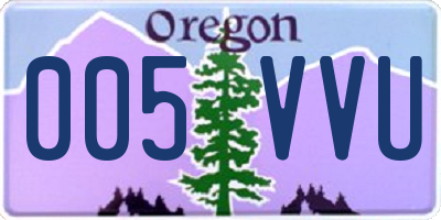 OR license plate 005VVU
