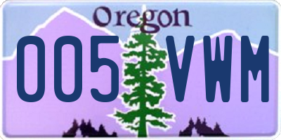 OR license plate 005VWM