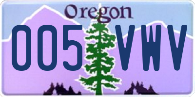 OR license plate 005VWV