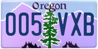 OR license plate 005VXB