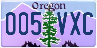 OR license plate 005VXC
