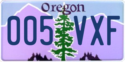 OR license plate 005VXF