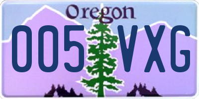 OR license plate 005VXG