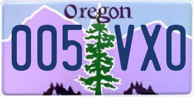 OR license plate 005VXO