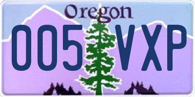 OR license plate 005VXP