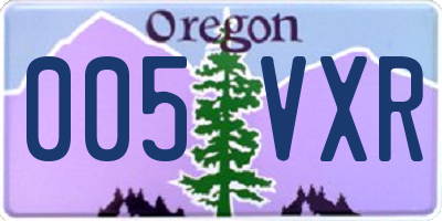 OR license plate 005VXR
