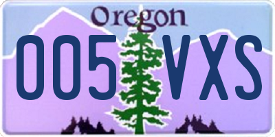 OR license plate 005VXS