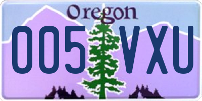 OR license plate 005VXU