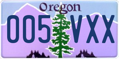 OR license plate 005VXX