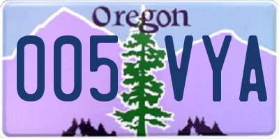 OR license plate 005VYA