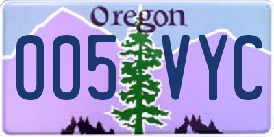 OR license plate 005VYC