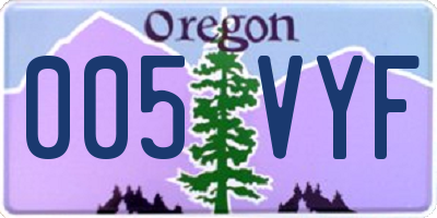 OR license plate 005VYF