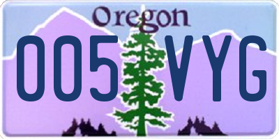 OR license plate 005VYG