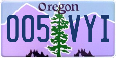OR license plate 005VYI