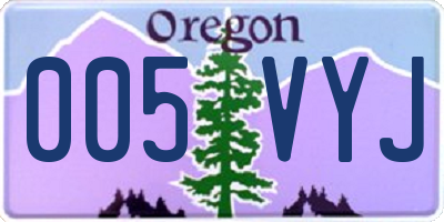 OR license plate 005VYJ